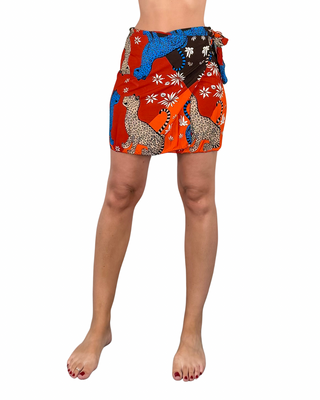 Habiti - Gonna pareo Circe foulard corta - RUGGINE