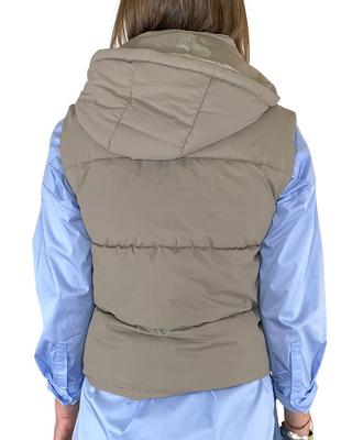 Habiti - Gilet imbottito effetto gommato - FANGO