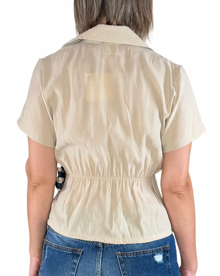 CADì - Camicia incrociata in modal - BEIGE