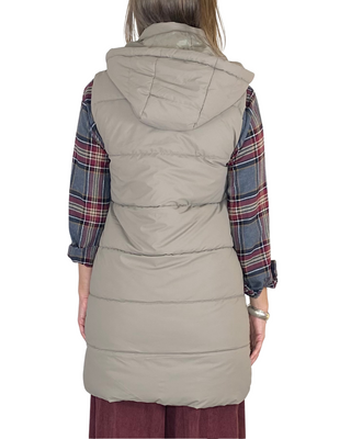 Habiti - Gilet lungo imbottito - FANGO