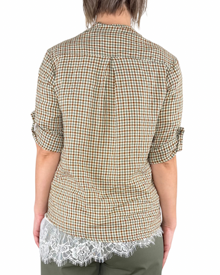 Habiti - Camicia Cami coreana quadri - VERDE MILITARE