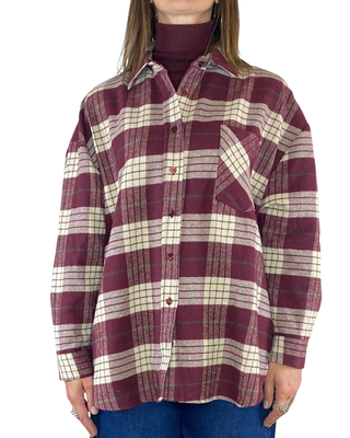 Vicolo - Camicia check flanella - BORDEAUX