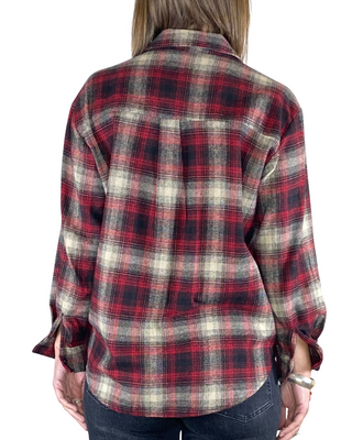 Habiti - Camicia quadri flanella - ROSSO