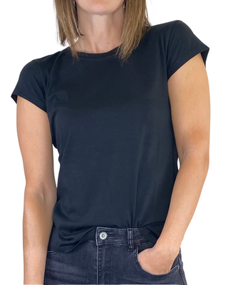 susy mix - t-shirt girocollo m/manica - nero