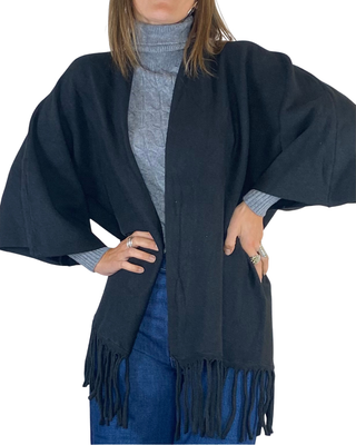 Susy Mix - Cardigan frange - NERO
