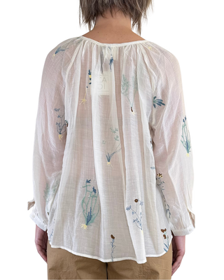 CADì - Camicia ricamata in tencel - PANNA