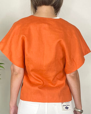 Vicolo - Giacca foderata spalla scesa lino - ARANCIO