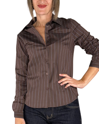Habiti - Camicia basic righe - MORO