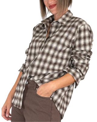 Habiti - Camicia flanella check - MORO