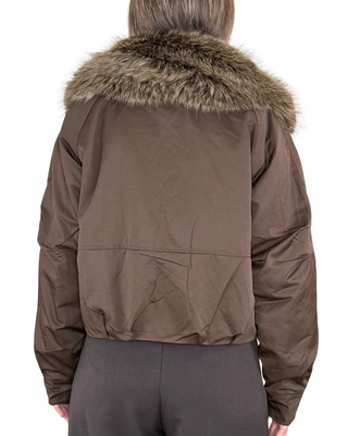 Habiti - Bomber double imbottito con ecopelliccia - MORO