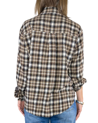 Habiti - Camicia quadri flanella - CIOCCOLATO