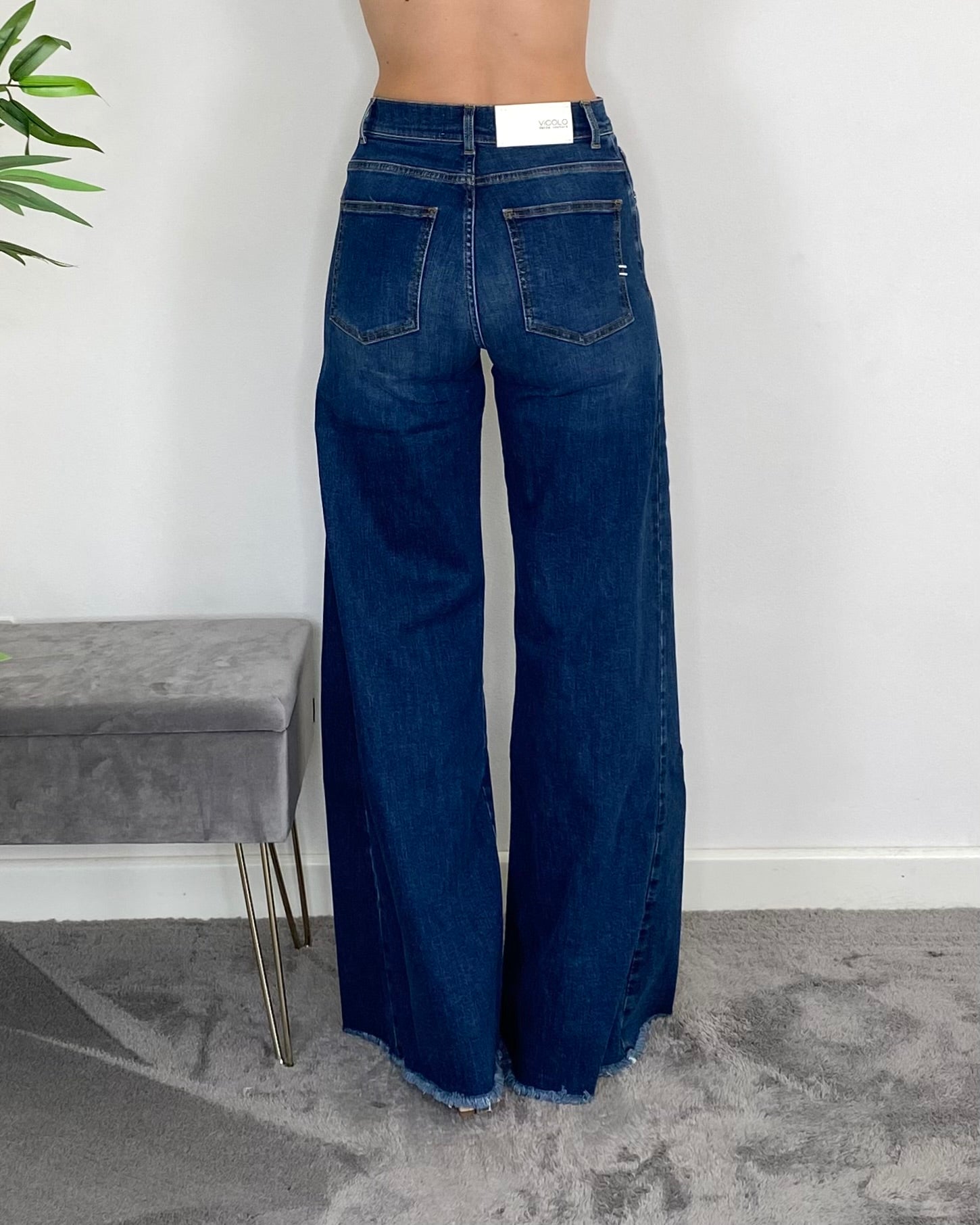 Jeans palazzo sfrangiato - JEANS