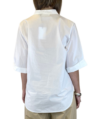Habiti - Camicia coreana popeline - BIANCO