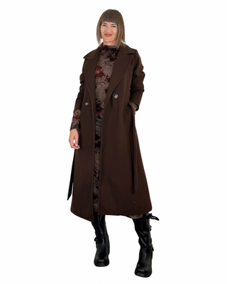 Habiti - Abito tulle floccato - TABACCO