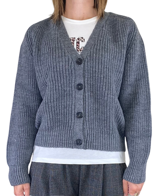 vicolo - cardigan punto inglese - antracite