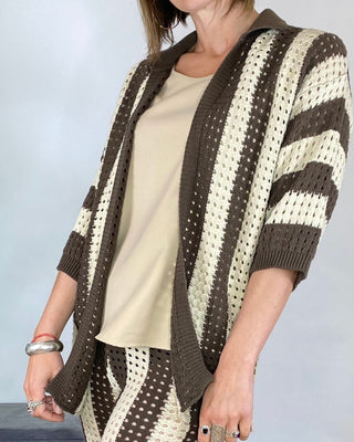 Vicolo - Cardigan crochet - MORO