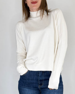 Susy Mix - Maglia lupetto a scatola - PANNA