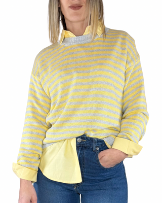 CADì - Maglia righe cotone - GIALLO