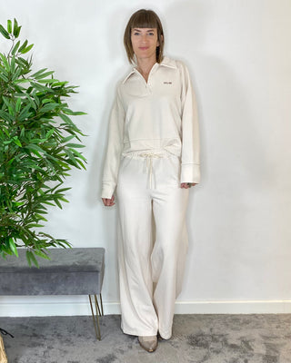 Vicolo - Pantalone palazzo felpa - BURRO