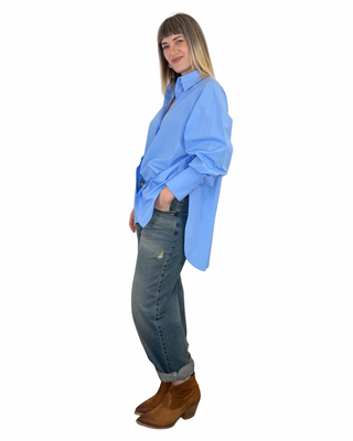 Souvenir - Camicia over aperture laterali - CELESTE