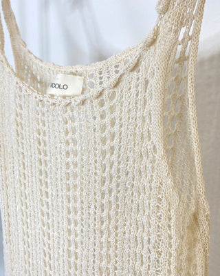 vicolo - abito lungo crochet - ecru'