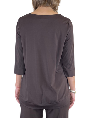 Susy Mix - Completo blusa e pantalone palazzo - MORO