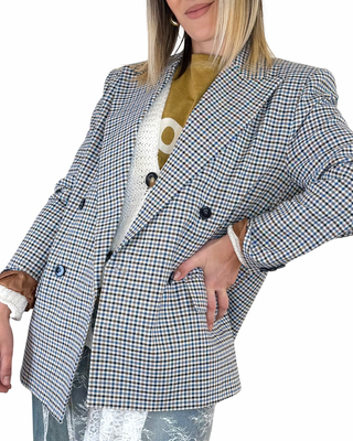 vicolo - blazer doppiopetto pied-de-poule - oxford