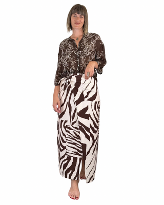 CADì - Camicia Margarita misto seta - MORO