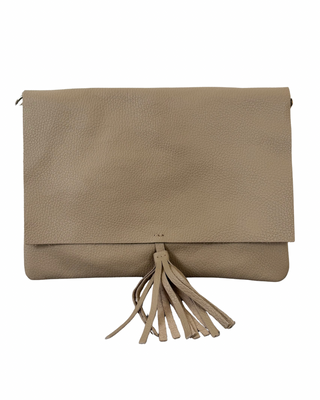 Habiti - Pochette 100% pelle martellata - FANGO