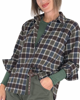 Habiti - Camicia flanella check - VERDE MILITARE