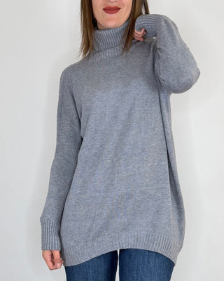 Susy Mix - Maglia collo alto over - GRIGIO