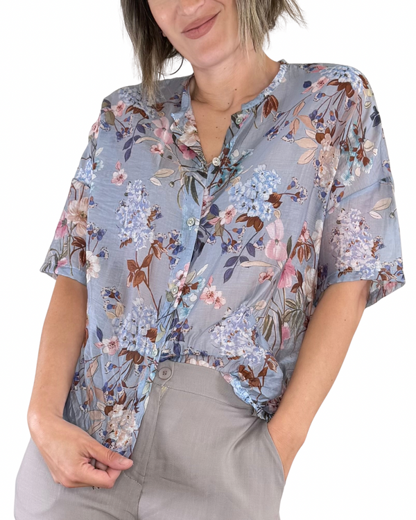 Habiti - Camicia Mara in lyocell - CELESTE