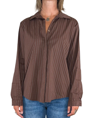Habiti - Camicia stondata - CIOCCOLATO