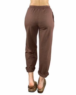 susy mix - felpa m/manica con pantalone baloon - moro