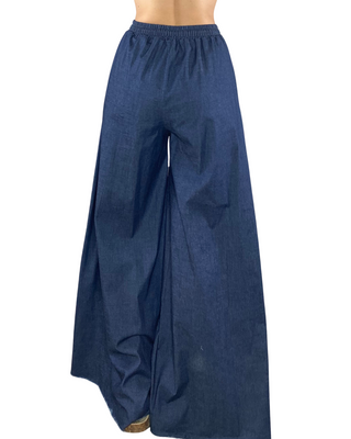 Habiti - Pantagonna chambray elastico in vita - JEANS