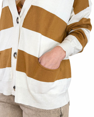 Vicolo - Cardigan riga larga - BURRO