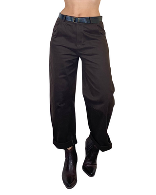 Vicolo - Pantalone a banana in cotone - MORO