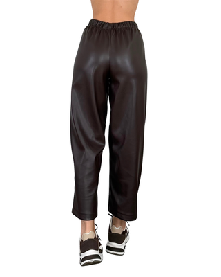 Habiti - Pantalone Japan ecopelle - MORO