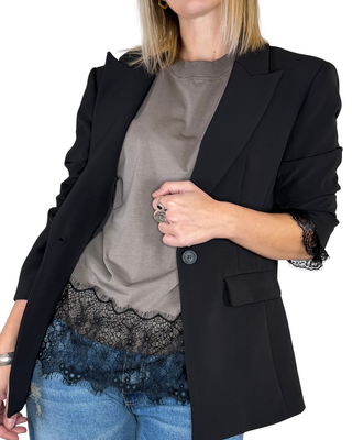 Haveone - T-shirt con pizzo - FANGO