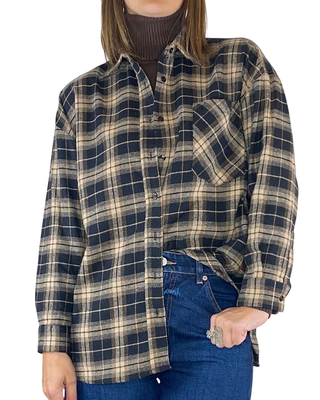 Vicolo - Camicia check flanella - NERO