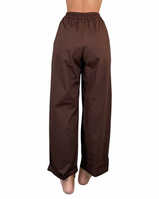Habiti - Pantalone in popeline - CIOCCOLATO