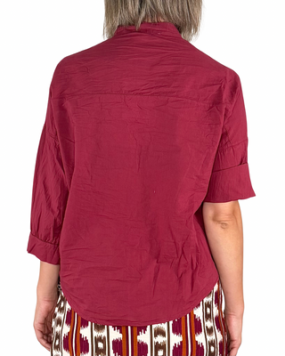 Habiti - Camicia in mussola di cotone - ROSSO INDIA