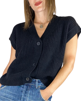 Vicolo - Gilet punto inglese - NERO