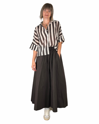 Habiti - Gonna pantalone in cotone - MORO