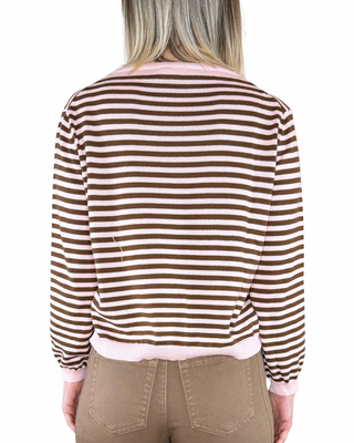 Habiti maglia righe cotone rosa - vista posteriore