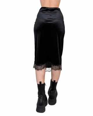 Habiti - Longuette ciniglia pizzo - NERO