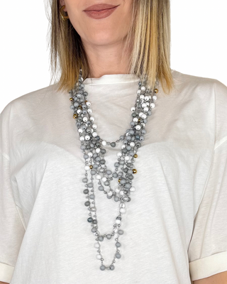 Habiti - Collana multifili - GRIGIO