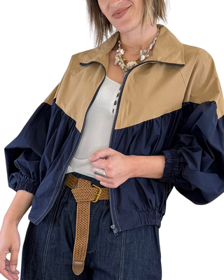 CADì - Bomber bicolor tela vela - CAMMELLO