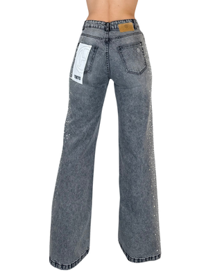 Haveone - Jeans Tokyo con strass - GRIGIO
