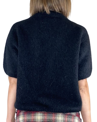 Habiti - Maglia mohair cabochon - NERO